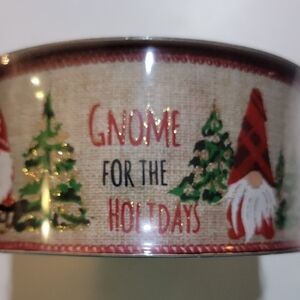 Festive Gnome Holiday Ribbon - Red and Green